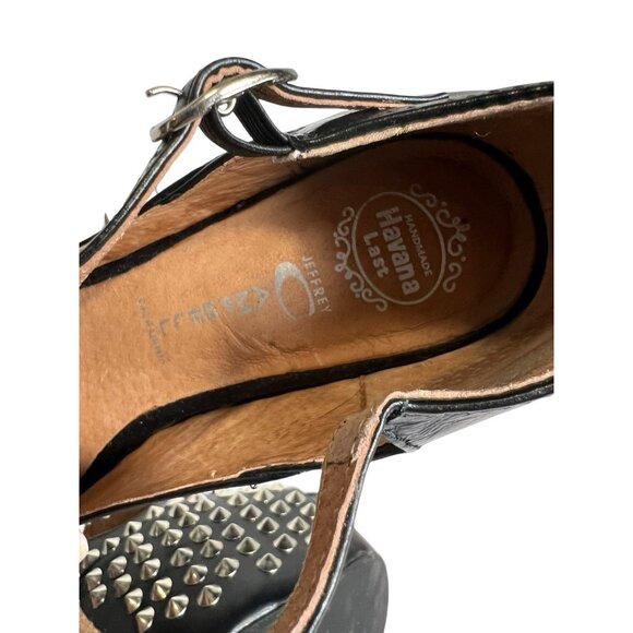 JEFFREY CAMPBELL Foxy Spike Black‎ Platform Strappy Studded Heels - US Womens 8M - Picture 6 of 8